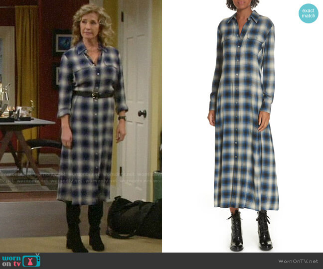 Polo Ralph Lauren Plaid Midi Shirtdress worn by Vanessa Baxter (Nancy Travis) on Last Man Standing