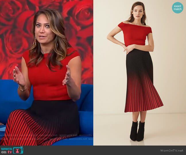 Reiss Marlie Skirt worn by Ginger Zee on Good Morning America