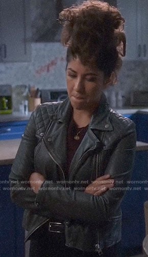 Rosa’s black leather moto jacket on Brooklyn Nine-Nine
