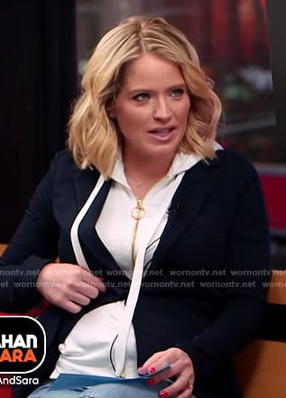 Sara’s layered hoodie blazer on GMA Strahan And Sara