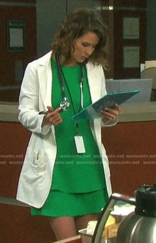 Sarah’s green tiered dress on Days of our Lives