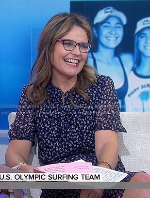 Savannah’s purple floral dress with ring detail on Today