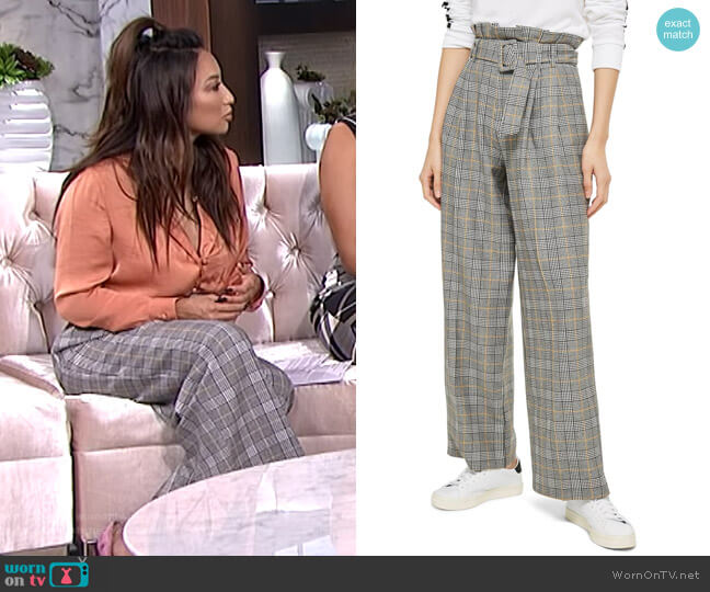 Topshop Check Wide Leg Trousers worn by Jeannie Mai on The Real