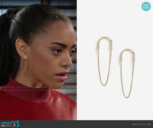House Of Freedom Chain Drop Earrings from Topshop worn by Zoe (Kiara Barnes) on The Bold and the Beautiful