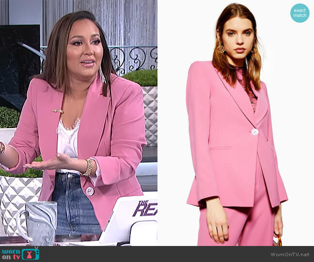 Topshop Slim Single Breasted Jacket worn by Adrienne Houghton on The Real