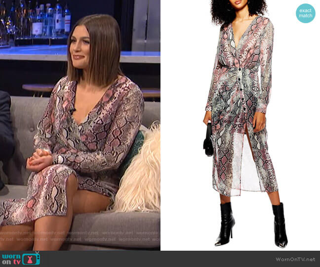 Topshop Snake Print Chiffon Midi Dress worn by Carissa Loethen Culiner on E! News