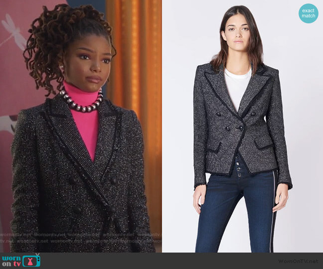 Veronica Beard Frisco Jacket worn by Skylar Forster (Halle Bailey) on Grown-ish