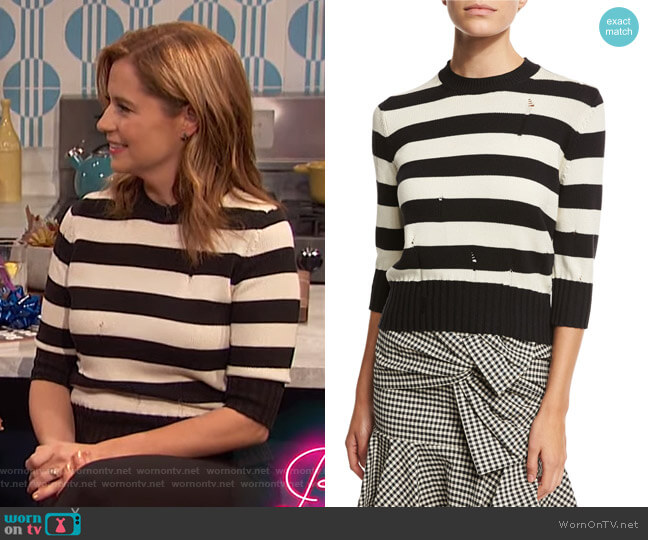 Veronica Beard Cape Dropped Stitch Sweater