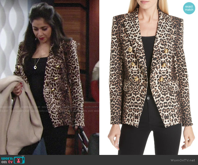 Veronica Beard Miller Leopard Jacket worn by Mia Rosales (Noemi Gonzalez) on The Young and the Restless