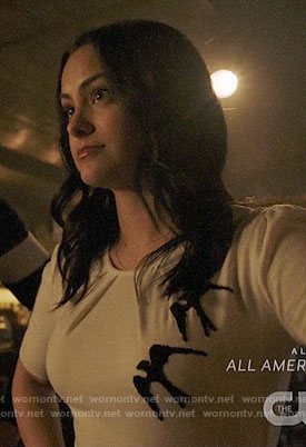 Veronica’s white top with birds on Riverdale