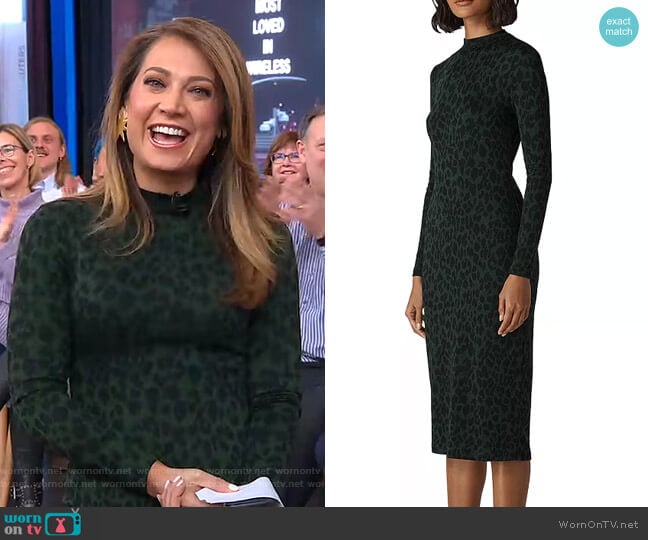 Whistles Leopard-Print Jersey Dress worn by Ginger Zee on Good Morning America