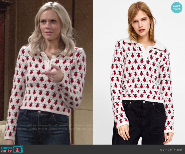 Zara Insect Sweater worn by Abby Newman (Melissa Ordway) on The Young and the Restless