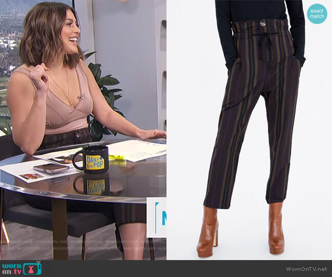 Zara Striped Print Pants worn by Carissa Loethen Culiner on E! News