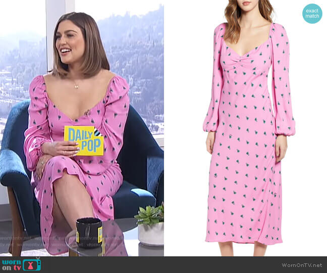 AFRM Trixie Dress worn by Carissa Loethen Culiner on E! News