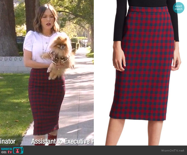 A.L.C. Thea Pencil Skirt worn by Camille (Lindsay Price) on Splitting Up Together