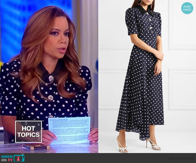 Alessandra Rich Polka dot silk dress worn by Sunny Hostin on The View