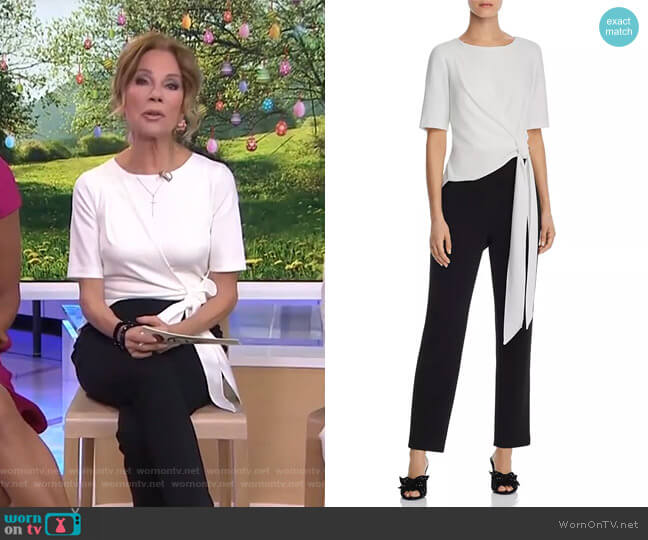Adrianna Papell Color-Blocked Knit Jumpsuit worn by Kathie Lee Gifford on Today