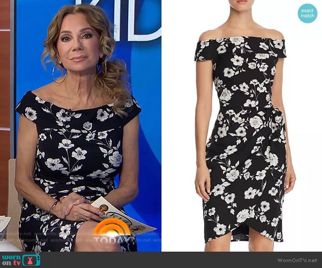 Adrianna Papell Off-the-Shoulder Dress worn by Kathie Lee Gifford on Today