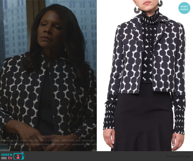 Akris Punto Punto Dot Lace Cropped Jacket worn by Liz Reddick-Lawrence (Audra McDonald) on The Good Fight