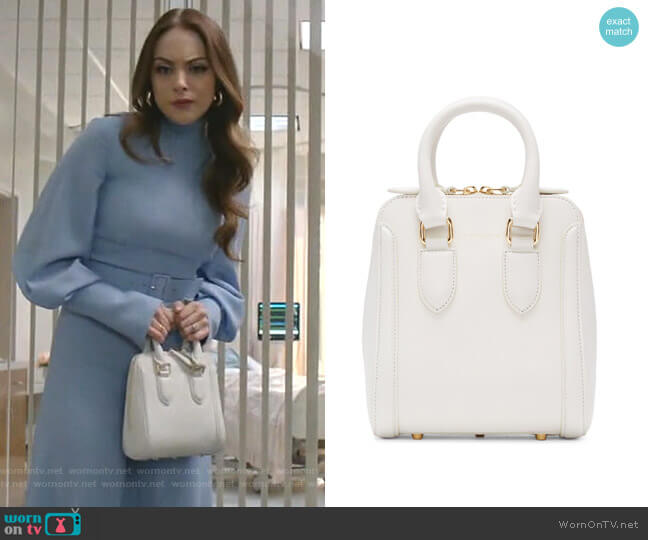 Alexander McQueen Heroine Tote worn by Fallon Carrington (Elizabeth Gillies) on Dynasty