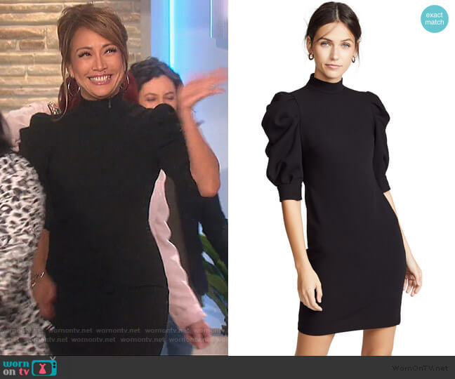 Alice + Olivia Brenna Puff Sleeve Dress worn by Carrie Inaba on The Talk
