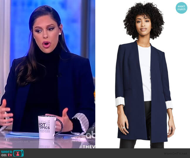 Alice + Olivia Simpson Roll Cuff Collarless Blazer worn by Abby Huntsman on The View