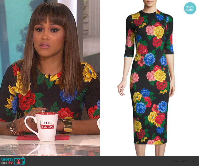 Alice + Olivia Floral Delora Dress worn by Eve on The Talk