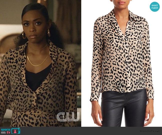 Alice + Olivia Eloise Blouse worn by Anissa Pierce (Nafessa Williams) on Black Lightning