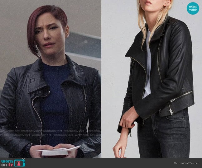 All Saints Bales Leather Biker Jacket worn by Alex Danvers (Chyler Leigh) on Supergirl