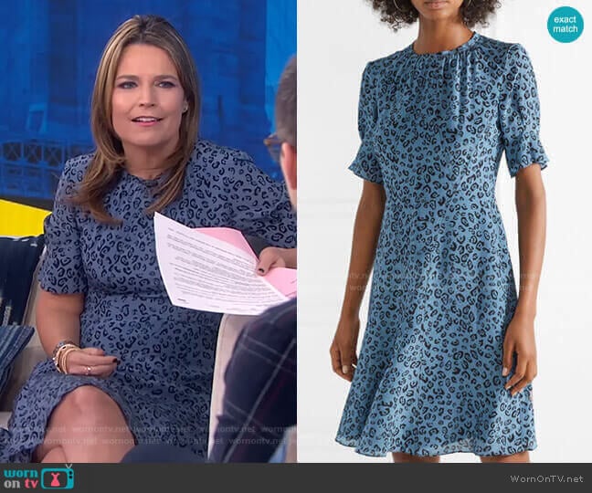 Altuzarra Jae Leopard-Print Silk Dress worn by Savannah Guthrie on Today