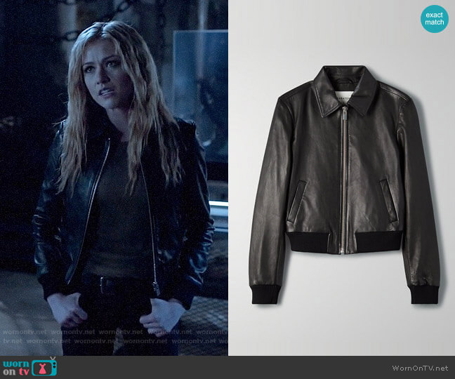 Babaton Lou Leather Jacket worn by Mia Smoak (Katherine McNamara) on Arrow