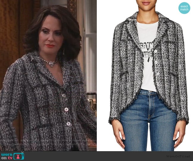 Barneys New York Frayed-Edge Tweed Jacket worn by Karen Walker (Megan Mullally) on Will and Grace