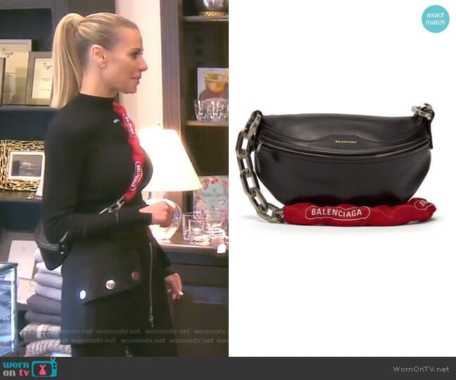 Balenciaga Souvenir Xs Bike-chain Leather Bag worn by Dorit Kemsley on The Real Housewives of Beverly Hills