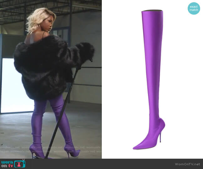 Balenciaga Stretch Pointed-Toe Over-the-Knee Boot worn by Alexandra Crane (Ryan Destiny) on Star