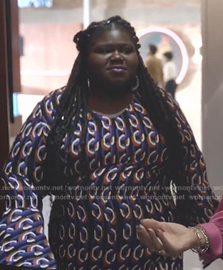 Becky’s chain print bell sleeve dress on Empire