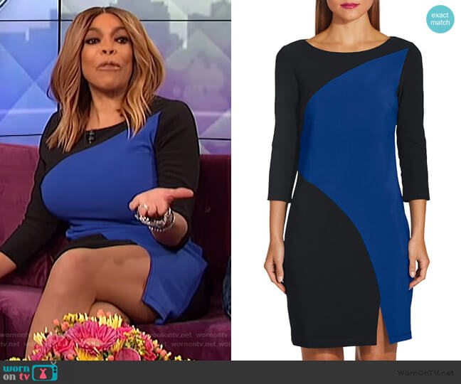 Beyond Proper Beyond Travel Colorblock Curve Dress worn by Wendy Williams on The Wendy Williams Show