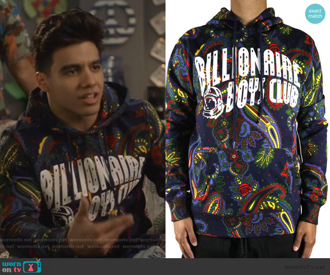 Billionaire Boys Club Paisley Arch Hoodie worn by Vivek Shah (Jordan Buhat) on Grown-ish