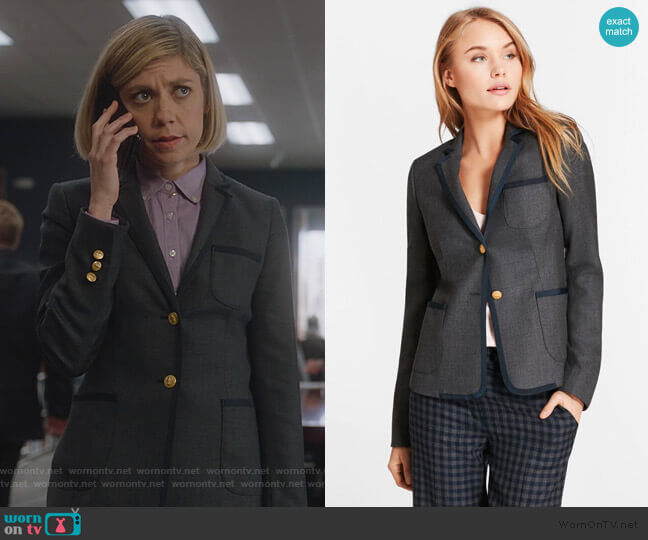 Brooks Brothers Wool Twill Rowing Blazer worn by Kate Littlejohn (Susannah Flood) on For the People