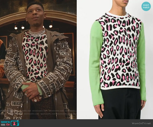 Comme Des Garçons Homme Plus Animal Print Knit Sweater worn by Hakeem Lyon (Bryshere Y. Gray) on Empire