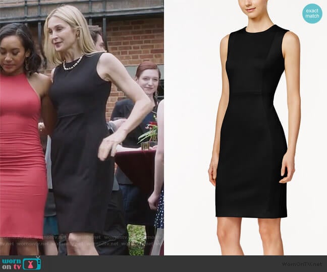 Calvin Klein Scuba Crepe Sheath Dress worn by Clair Hotchkiss (Kelly Rutherford) on Pretty Little Liars The Perfectionists