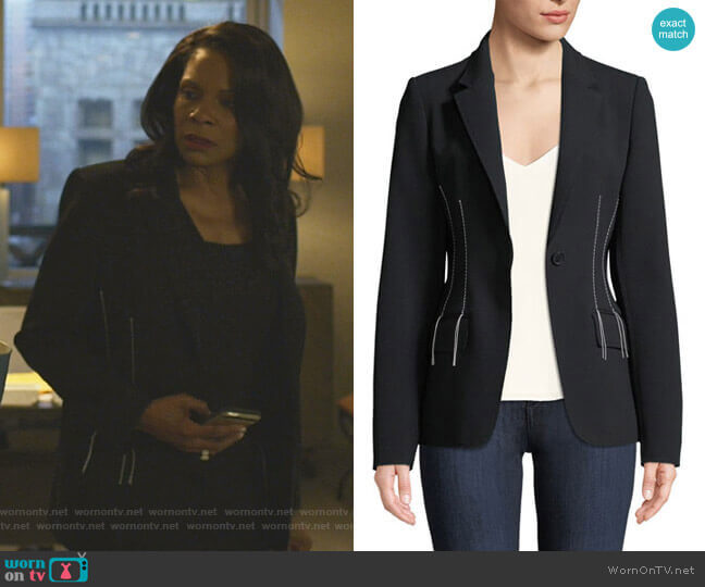 Jason Wu Compact Crepe Blazer Jacket worn by Liz Reddick-Lawrence (Audra McDonald) on The Good Fight