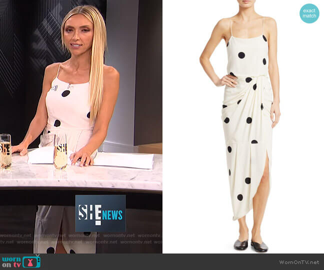 Derek Lam 10 Crosby Cami Polka-Dot Silk-Blend Maxi Dress worn by Giuliana Rancic on E! News