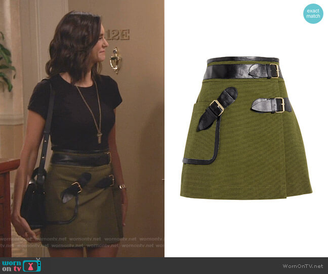 Derek Lam 10 Crosby Army Wrap Mini Skirt worn by Clem (Nina Dobrev) on Fam