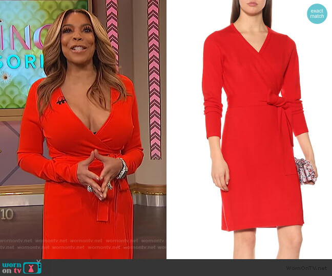 Diane von Furstenberg New Linda wool and cashmere dress worn by Wendy Williams on The Wendy Williams Show