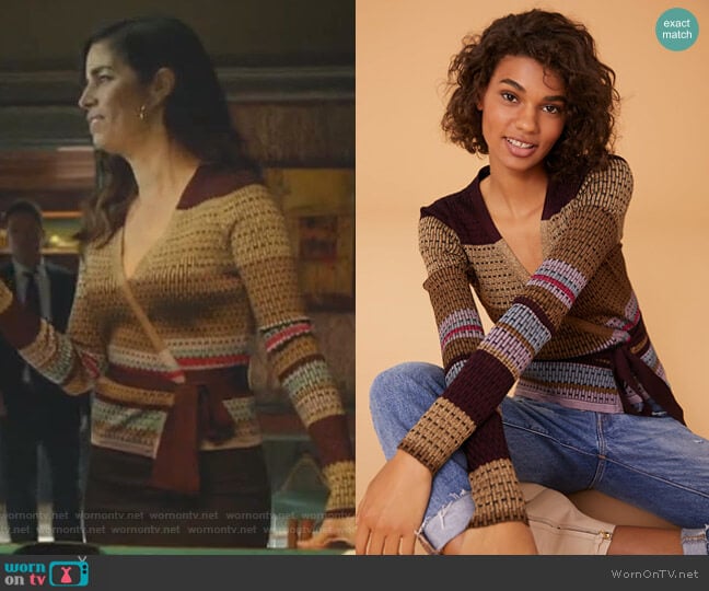 Diane von Furstenberg Long Sleeve Wrap Sweater worn by Susan Sampson (Ana Ortiz) on Whiskey Cavalier