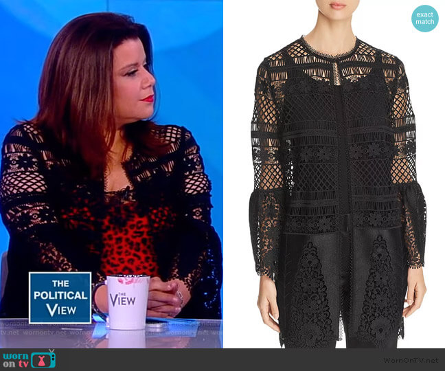 Elie Tahari Jaya Crochet Lace Jacket worn by Ana Navarro on The View