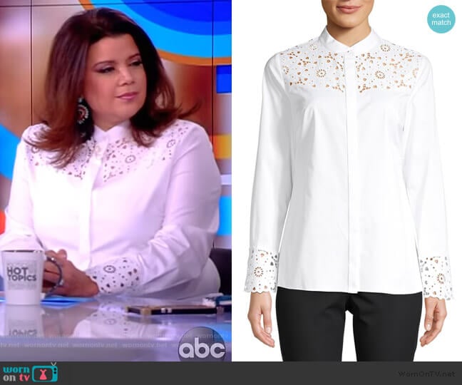 Elie Tahari Zila Paneled Shirt worn by Ana Navarro on The View