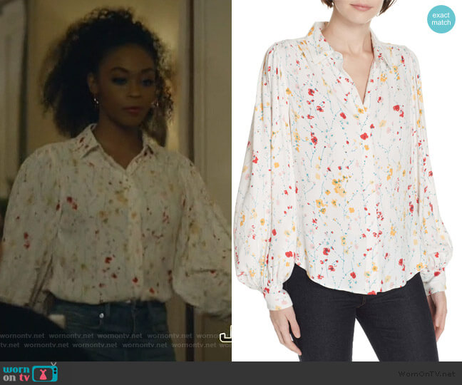 Equipment Marcilly Blouse worn by Anissa Pierce (Nafessa Williams) on Black Lightning