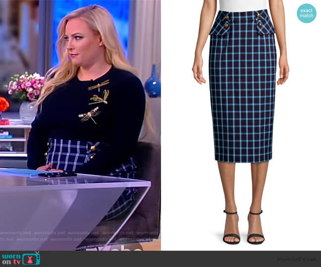 Escada Redka Windowpane Pencil Skirt worn by Meghan McCain on The View