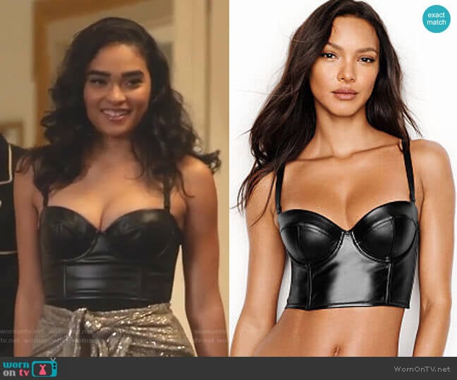 Victoria's Secret Faux-leather Bustier worn by Simone Davis (Brittany O'Grady) on Star